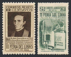 Mexico 791,C142,MNH.Michel 865-866. Book Fair,1944.Juan M.de Castorena. - Mexico
