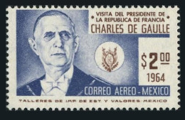Mexico C281, MNH. Michel 1167. Visit Of President Charles De Gaulle,France,1964. - Mexico