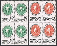Mexico C333-C334 Blocks/4,MNH.Michel 1259-1260. EFIMEX-1968 Stamp EXPO.Emblem. - Mexico