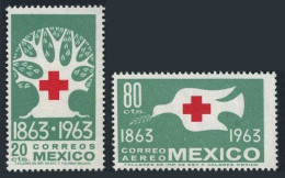 Mexico 938,C277, MNH. Mi 1151-1152. Red Cross Centenary,1963. Tree Of Life,  Dov - Messico