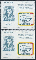 Mexico 1242,1242a WMK 300,MNH.Mi 1754X-1754Y. Mexican Stamps-125.Eagle,Horn,1981 - Mexique