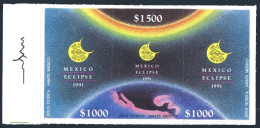 Mexico 1699 Ac Strip, MNH. Michel 2243-2245. Total Solar Eclipse, 1993. - Mexique