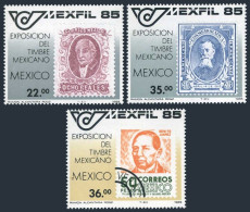 Mexico 1382-1384,1385,MNH.Mi 1929-1931,Bl.28. MEXFIL-1985:Stamp On Stamp,Letter. - Mexico