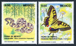 Mexico 1326-1327,MNH.Michel 1873-1874. Boa Constrictor Imperator;Machaon.1983. - Mexique