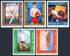 Mexico 1439-1443,1444,MNH. Michel 1985-1989,Bl.33. World Soccer Cup Mexico-1986. - Mexico