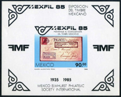 Mexico 1385, MNH. Michel 1932 Bl.28. MEXFIL-1985. Registered Letter. - Mexique