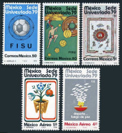 Mexico 1178-1180, C606-C607, MNH. Michel 1624-1628. Universiada-1979, Mexico. - Mexico