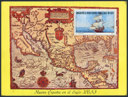 Mexico C620 Sheet, MNH. Michel Bl.26. Mail Service 1979. Sailing Ship, Map. - Mexico