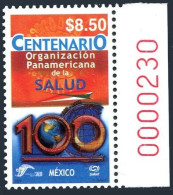 Mexico 2302, MNH. Pan-American Health Organization, Centenary, 2003. - Mexiko
