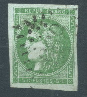 N°42 5c VERT CERES EMISSION DE BORDEAUX / TB MARGES / - 1870 Ausgabe Bordeaux
