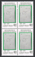 Mexico 1068 Block/4, MNH. Mi 1430. Federal Republic Of Mexico, 150th Ann. 1974. - Mexique