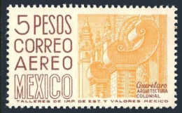 Mexico C267, MNH-small Dot. Mi 1031C. Air Post 1963. Queretaro, Architecture. - Mexiko