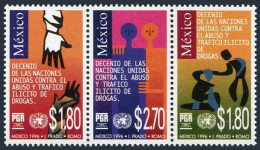 Mexico 1984 Ac Strip, MNH. Mi 2547-2549. Decade Of UN Against Drag Abuse, 1996. - Mexiko