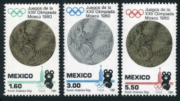 Mexico 1205-1207 Bl./4,MNH.Mi 1718-1720. Olympics Moscow-1980.Misha,Rings,Medals - Messico