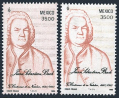 Mexico 1377 Two Color Varieties,MNH.Michel 1924. Johann Sebastian Bach,1985. - Mexico