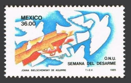 Mexico 1410 Block/4,MNH.Michel 1956. UN Disarmament Week,1985.Doves. - Messico