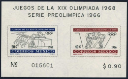 Mexico 975a, MNH. Michel Bl.5. Olympics Mexico-1968. Running, Jumping,Wrestlong. - Messico