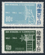 Mexico C303-C304 Bl./4,MNH.Mi 1183-1184. ITU-100,1965.Radio-electric Unit,Tower, - Mexico