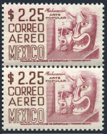 Mexico C221 Wmk 300 Pair,MNH.Michel 130. Air Post 1963.Michoacan,masks. - Mexiko