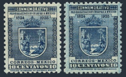 Mexico 722 Two Color Var,MNH.Michel 725-X. Arms Of State Chiapas,1935. - Mexico