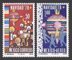 Mexico 1165,C588 Block/4,MNH.Michel 1614-15. Christmas 1978.Decorations,candles. - Mexiko