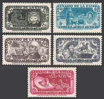 Mexico C229-C233,MNH.Michel 1054-1058. Centenary Of Mexico's 1st Stamp,1956. - México