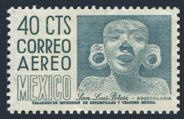 Mexico C220Dm Perf 11.5x11, MNH. Mi 1027C. Air Post 1960. San Louis Potosi,head. - México