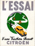 PUBLICITE  L'ESSAI TRACTION AVANT CITROEN   1937 - Posters