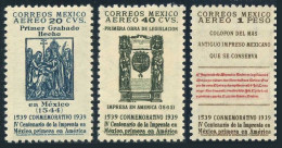 Mexico C97-C99,MNH. Mi 772-774. Air Post 1939.Printing In Mexico,400th Ann.1939. - México