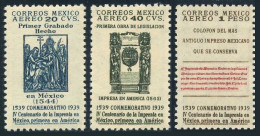 Mexico C97-C99,MNH. Mi 772-774. Air Post 1939.Printing In Mexico,400th Ann.1939. - Mexico