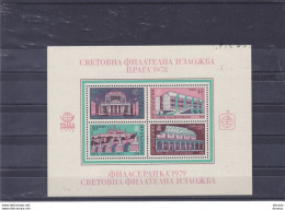 BULGARIE 1978 Théâtre Et Salle Des Fêtes Sofia, Pont Et Palais Prague Yvert BF 76, Michel Bl 79 NEUF** MNH Cote 6 Euros - Blokken & Velletjes