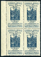 Mexico C97 Block/4, MNH. Air Post 1939.Printing In Mexico,400th Ann.1939. - Messico