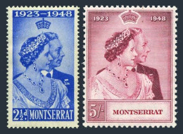 Montserrat 106-107,hinged. Mi 107-108. Silver Wedding, 1948.George VI, Elizabeth - Montserrat