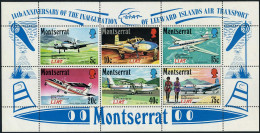 Montserrat 273a Sheet,MNH.Michel Bl.2. LIAT Air Transport,14th Ann.1971. - Montserrat