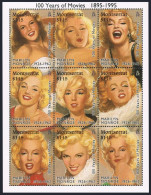 Montserrat 860 Ai Sheet,MNH.Mi 915-923. Motion Pictures,100,1995.Marilyn Monroe. - Montserrat