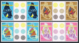 Montserrat 377-380 Gutter, MNH. Mi 377-380. Christmas 1977. Carols, Boats, Map. - Montserrat