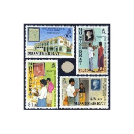 Montserrat 741-744,745, MNH. Mi 776-779, 780 Bl.57. Penny Black, 150th Ann.1990. - Montserrat