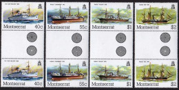 Montserrat 428-431 Gutter, MNH. Mi 437-440. Mail Sailing Boats, 1980.Lady Nelson - Montserrat