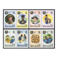 Montserrat 592-595,MNH.Michel 609-616. Girl Guides-50.Lord,Lady Baden-Powell. - Montserrat