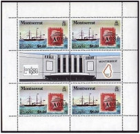 Montserrat 414-419 Sheets,MNH.Michel 417-422. LONDON-1880.Ships,Planes,Stamps. - Montserrat