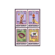 Montserrat 520-523,523a,MNH. Olympics Los Angeles-1984.Discus,Stadium,Torch,Flag - Montserrat