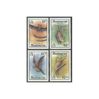 Montserrat 667-670,671 Sheet,MNH. Tropical Bats,1988.Free-tailed Bat,Fruit Bat, - Montserrat