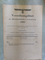 39/45 Verordnungsblatt Des Militärsbefehlshaber In Frankreich. Journal Officiel. 31 Mars 1941 Index 1-26 - Documentos