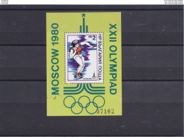 BULGARIE 1979 Jeux Olympiques De Moscou Yvert BF 83, Michel Block 96 NEUF** MNH Cote Yv 12 Euros - Hojas Bloque