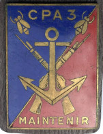 Bel Insigne Militaire Marine - CPA3 COMMANDO FUSILIER MARINE - Compagnie Protection Algérie N°3 - DRAGO Paris - Navy