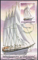 Nevis 117 Card-maximum, MNH. Water Transportation, 1980. Windjammer POLYNESIA. - St.Kitts Y Nevis ( 1983-...)