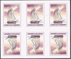 Nevis 117 Tete-beche Sheet, MNH. Michel 42C. Windjammers POLYNESIA, 1980. - St.Kitts E Nevis ( 1983-...)