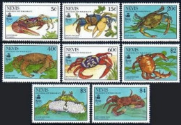 Nevis 606-613, MNH. Michel 538-545. UPAEP 1990. Discovery Of America 500. Crabs. - St.Kitts Und Nevis ( 1983-...)