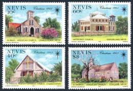 Nevis 456-459, MNH. Michel 336-339. Christmas 1985. Churches: Anglican,Catholic, - St.Kitts Y Nevis ( 1983-...)