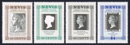 Nevis 596-599, 600, MNH. Michel 528-531, Bl.22. Penny Black, 150th Ann. 1990. - St.Kitts Und Nevis ( 1983-...)